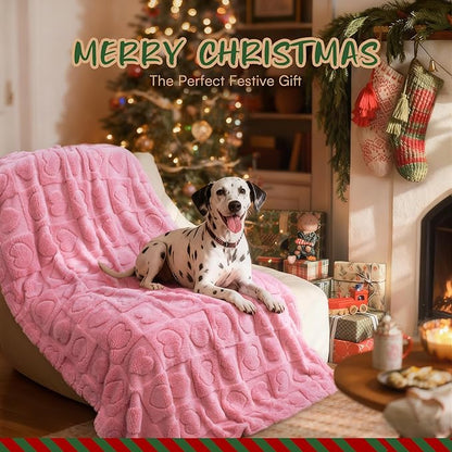 Luciphia 1 Pack 2 Small Dog Blanket Washable Pet Bed Cover Soft Fluffy Puppy Blanket with Premium Fleece 300GSM Cozy Calming Cat Blankets for Indoor Cats Pink 41x31 inch