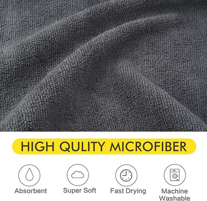 KinHwa Dog Towel Super Absorbent Microfiber Dog Drying Towel Soft Pet Bath Towel for All Dogs and Cats with Embroidered Paw Print 30inch x 50inch Gray