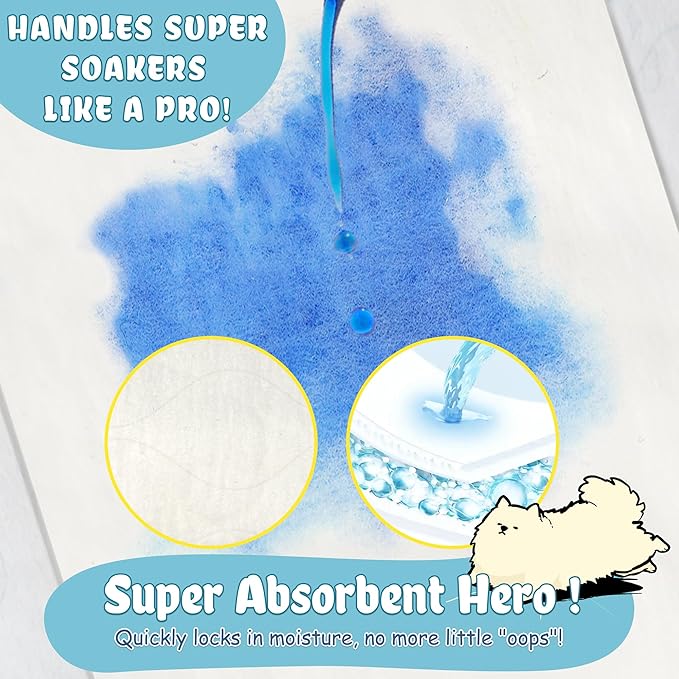 LeapSheep Dog Diaper Liners Pee Pads for Male and Female Dogs, Dog Period Pads, Super Soft Absorbtion Dog Booster Pads Fits Belly Bands, Wraps and Washable Doggy Diapers Female (S, 50)