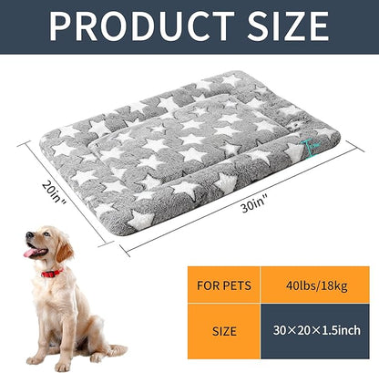 Dog Bed Mat - Comfortable Kennel Pad, Multi-Purpose Crate Bed & Mat for Dogs & Cats – Soft Crate Pad for Dog & Cat (Gray, M(30"x20"x1.5"))