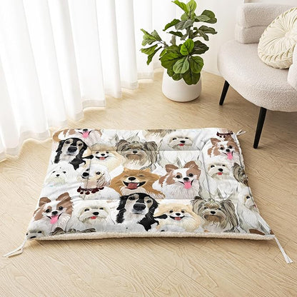 Dog Cat Bed Mat Ultra Soft Fluffy Pet Bed Washable Fashion Dog Crate Beds Comfy Comfy Pet Sleeping Pad Suitable for Pet Raised Bed(42"x32")