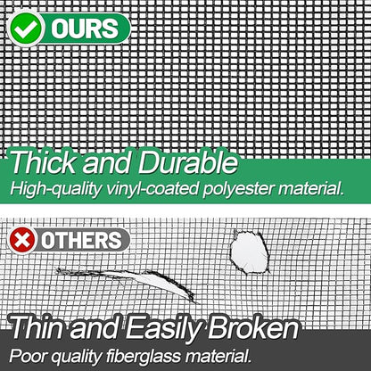 Pet Proof Door Window Screen Replacement - 39'' x 8.3' Thickened and Durable Vinyl Coated Polyester Pet Resistant Mesh, Cat Dog Protector Screen for Sliding Door Patio Porch