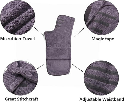 Geyecete Dog Bathrobe Towel Dog Drying Coat - Pineapple Grid Fast Drying Super Absorbent Pet Dog Cat Bath Robe Towel - Gray, Medium