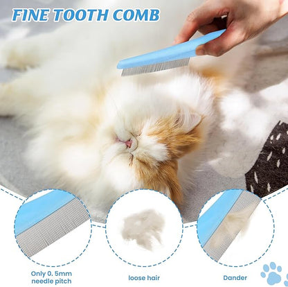 6 In 1 Dog Brush Dog Grooming Kit Undercoat Rake, Slicker Brush, Deshedding Comb, Nail Clipper for Long & Short Haired Dogs & Cats