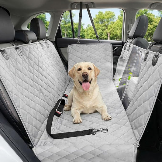 Victoper Dog Car Seat Cover, Heavy Durable Dog Seat Cover for Back Seat, 100% Waterproof Scratch Proof Nonslip Dog Hammock for Car with Side Flap, Pet Back Seat Covers Large 60" W x 64" L