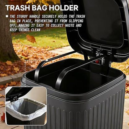 Dog Poop Trash Can Outside, 2.7Gal Dog Waste Trash Can with Lid, Foot Pedal, Dog Waste Container with 20 Bags, Pet Poop Bucket with Soft Close for Backyard Odor Control
