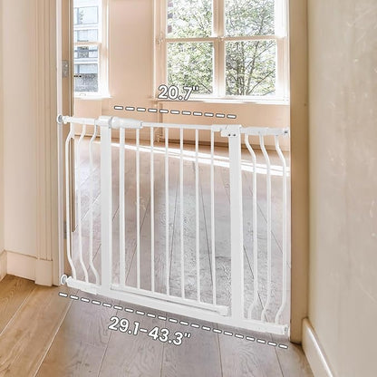 BalanceFrom Easy Walk-Thru Baby and Pet Safety Gate with Hold-Open and Auto-Close – Adjustable Steel Barrier for Stairs, Doorways, and Hallways, No Drilling Installation
