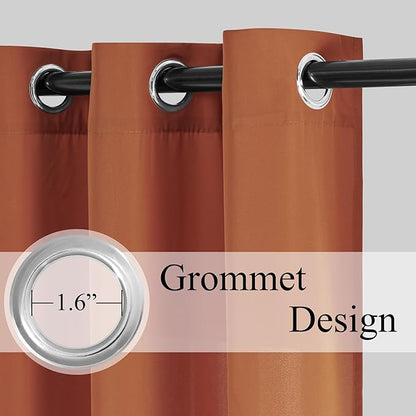 NICETOWN Burnt Orange Sheer Curtains 84 inches Long 2 Panels for Living Room, 52" Wide Grommet Window Drapes for Nursery- Home Decoration Light Filtering Elegant Window Treatment