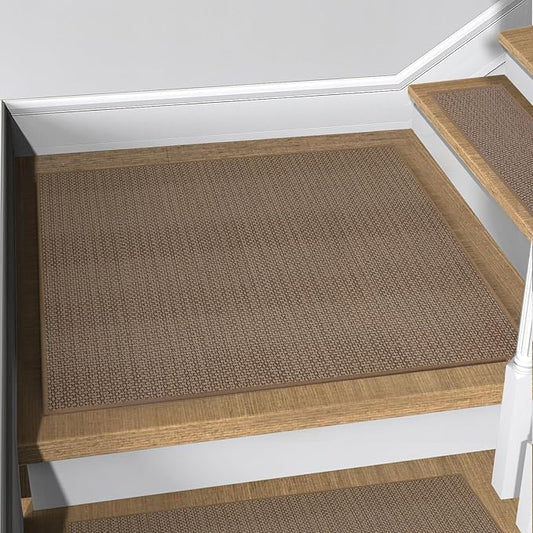 Stair Treads Matching-Mat for Wooden Steps, Non Slip Stair Landing Mat with Self-Adhesive Stair Treads for Kids Elders and Pets(1Pcs, Brown, 31" * 31")