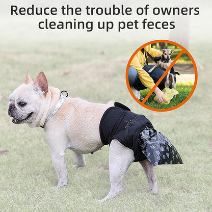 Wearable Automatic Dog Poop Collection Pants, Dog Poop Collector with Replaceable Dog Poop Bags for Old Dog Puppy Outdoor Use (XS)