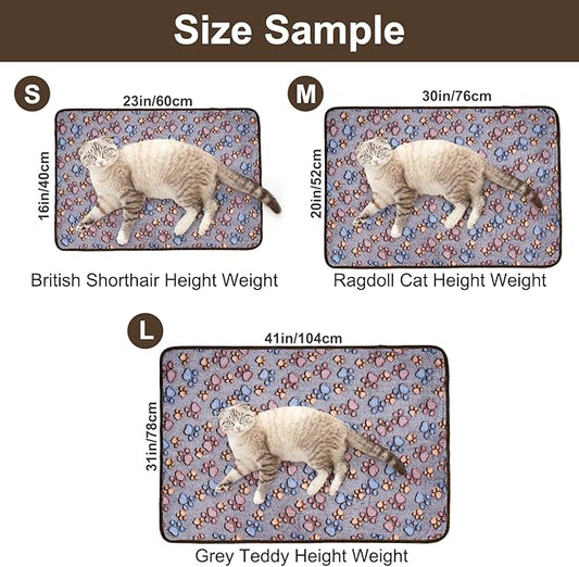 Dono 1 Pack 3 Dog Blankets, Soft Fluffy Fleece Pet Blanket Warm Sleep Mat Paw Print Design Puppy Kitten Throw Blankets Doggy Blanket for Dogs