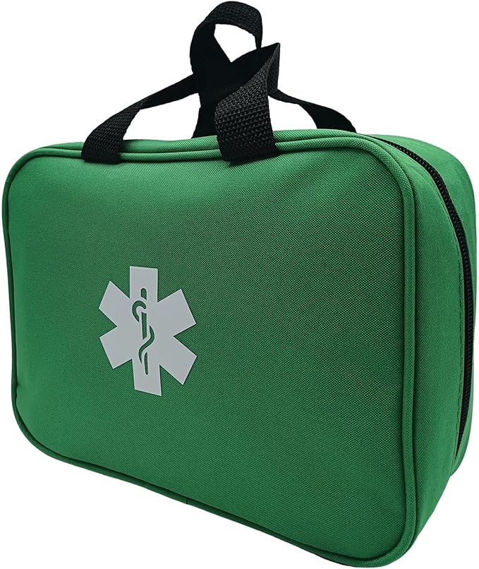 First Aid Bag Empty Emergency Medical Pouch First Responder Storage Compact Survival Medicine Bags for Sport Outdoors Car Office Pet Dog Cat (Green QZ)