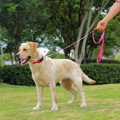 Waterproof Dog Collar, Easy to Clean Rubber Dog Collars with Quick Release Buckle Fits Small Medium or Large Dogs (Pink, L < 15.4-24.8 inch)