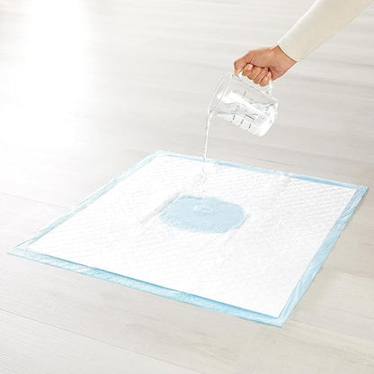 Amazon Basics Heavy Duty Absorbent Dog and Puppy Pee Pads with 5-Layer Leak-Proof Design and Quick-Dry Surface for Potty Training, X-Large, 34 x 28 Inches, Blue & White, 10-Count