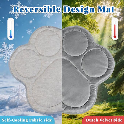 Dog Cooling Mat Self Coolings Foldable Cooling Pad for Dog in Summer Coolings Mat for Dogs and Cats Machine Washable (Dog Paw, Large-36 L x 32" W)