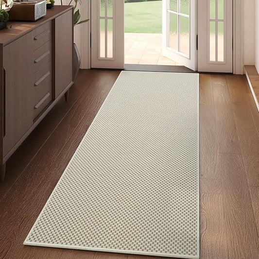 2x5 ft Hallway Runner Rug Boho Woven Washable Long Kitchen Runner Rugs Mat Non Slip, Soft Entryway Laundry Hall Runner Floor Carpet for Indoor Backdoor Bedroom Kitchen Living Room, Beige