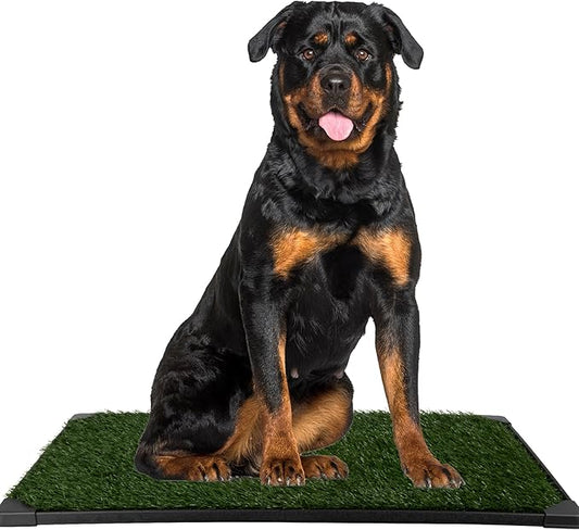 Artificial Grass Puppy Pee Pad for Dogs and Small Pets - Set of Three 41x27 Inch, Reusable 4-Layer Turf Pads for Dogs - Indoor and Outdoor Fake Grass Potty Pet Supplies by PETMAKER