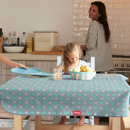 Extra Large Splat Mat 54”x 72” Waterproof Non Slip Floor Splash Mat for Under High Chair, Messy Mat and Table Cloth, Flower