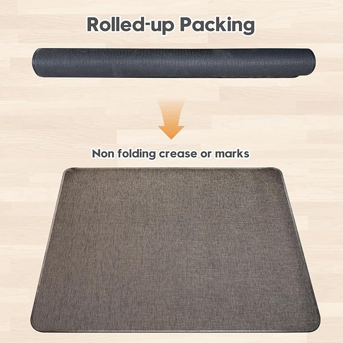 Sycoodeal Office Chair Mat for Hardwood & Tile Floor,Computer Gaming Chair Mat for Rolling Chairs Non-Curve, Anti-Slip, Heavy Duty Floor Protector for Home Office,Dark Coffee (36" x 48")