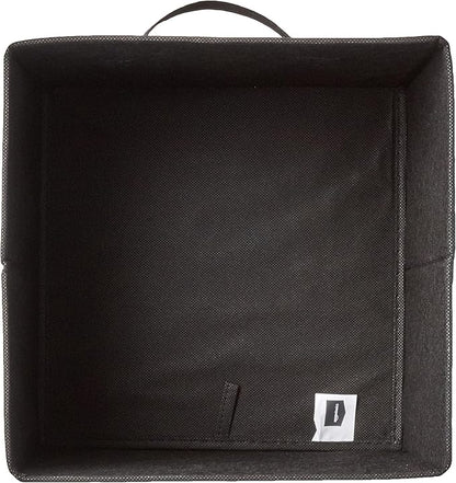 Amazon Basics Collapsible Fabric Storage Cube Bins Organizer with Handles, Sturdy, Black, 13-x-13-x-13-inch, Pack of 6