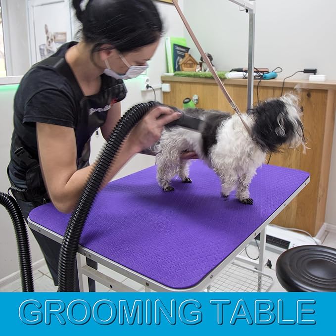 Seagull Multipurpose Foam Rubber Pet Grooming Table Mat 24 x 36 Inch Dog Grooming Mat for Table Cat Grooming Mat Dog Bath Mat Pet Vet Mat Non Slip Soft Waterproof Purple