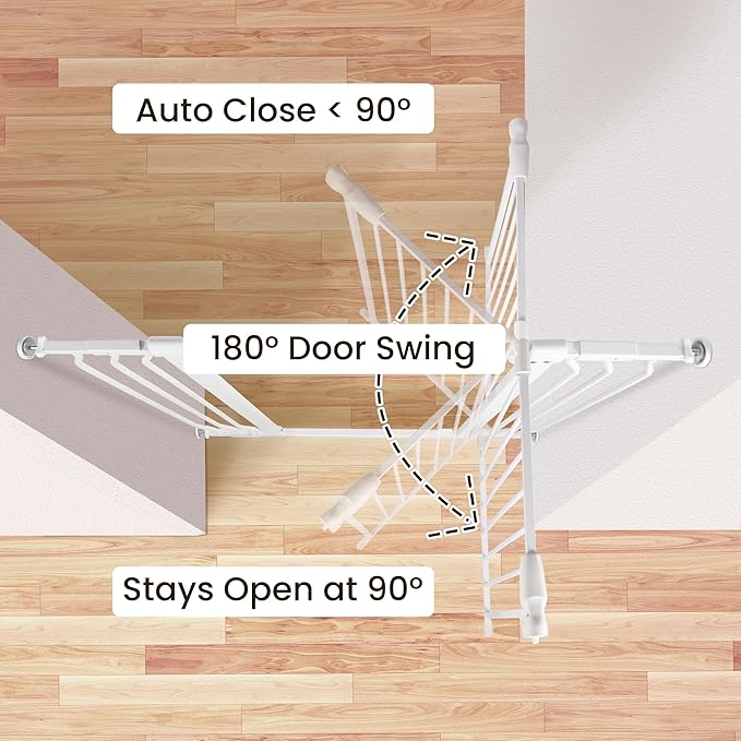 BalanceFrom Easy Walk-Thru Baby and Pet Safety Gate with Hold-Open and Auto-Close – Adjustable Steel Barrier for Stairs, Doorways, and Hallways, No Drilling Installation