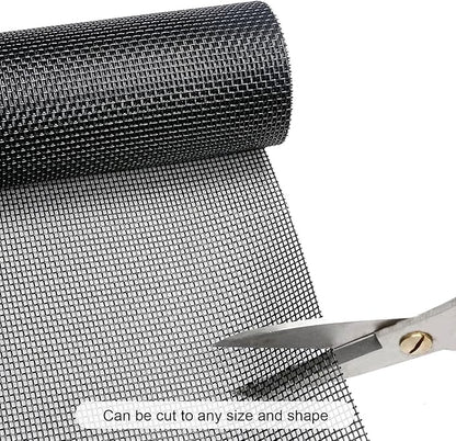Pet Proof Window Screen Replacement Adjustable Thicken Charcoal Fiberglass Screen Mesh Dog Cat Net for Patio Porch Sliding Door (40"X40")