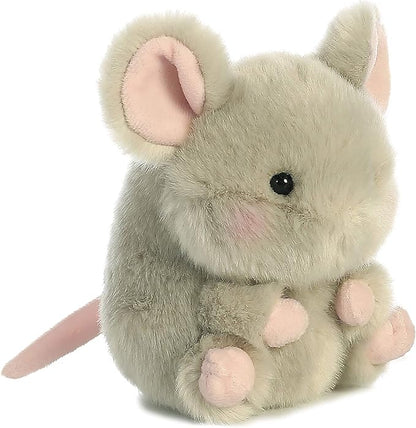 Aurora® Playful Rolly Pet™ Frisk Mouse™ Stuffed Animal - Compact Size for On-the-Go Fun - for Adults, Kids, Birthdays, and Anniversaries - Gray 5 Inches