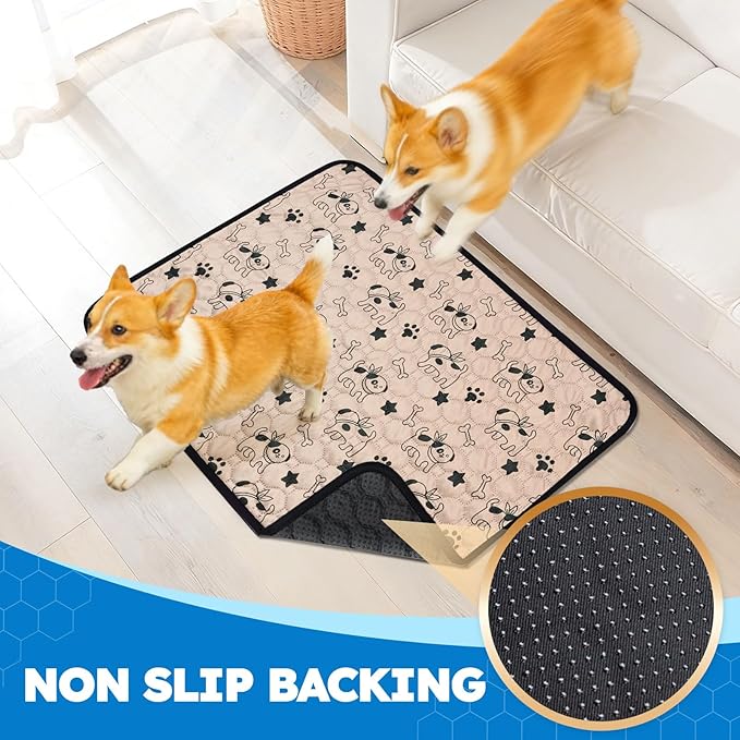 2 Pack Washable Pee Pads for Dogs, Absorbent Reusable Puppy Training Pads, Leakproof, Non-Slip, Waterproof Cat Doggie Pad Pet Potty Mat for Indoor&Outdoor, Whelping, Crate, Coffee 28"x40"