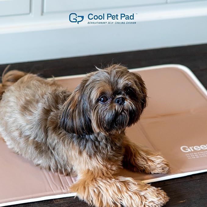 The Green Pet Shop Cool Pet Pad - Extra Large, Latte- Self-Cooling, Pressure Activated Mat for Dogs & Cats from 80+ lbs - Non-Toxic Gel, No Water Needed