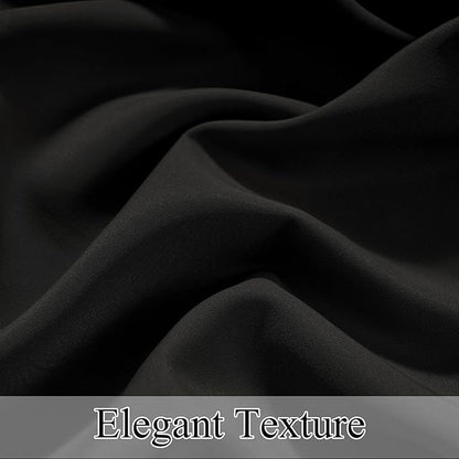 NICETOWN Black Sheer Curtains 84 inches Long 2 Panels for Living Room, 52" Wide Grommet Window Drapes for Nursery- Home Decoration Light Filtering Elegant Window Treatment