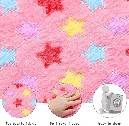 Jetec 4 Piece Guinea Pig Blankets 10 x 11 Inch Absorbent Washable Small Animal Fleece Bedding Reusable Pet Pee Sleep Mat Pad Cover for Chinchilla Hamster Ferret Rabbit
