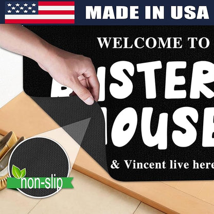 Custom Doormat with Family Name - Personalized Entryway Door Mat Front Door Mat for Outdoor Decor Entrance Mat Housewarming Gift with Anti-Slip Backing Design06