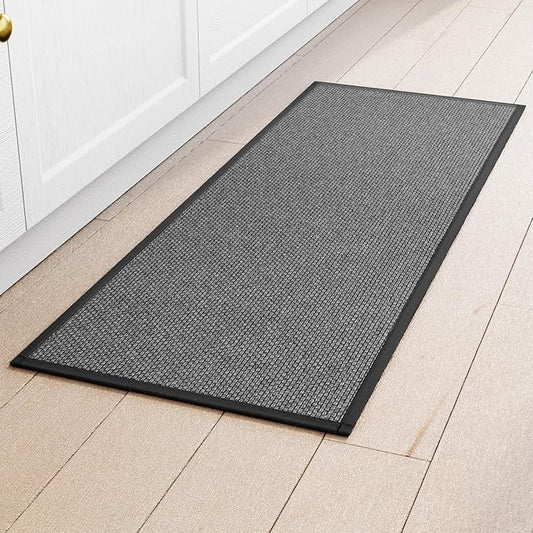 Kitchen Mat 1 PCS, Cushioned Non Slip Rugs for Kitchen Floor, Absorbent Runner Comfort Standing Mats Washable for Kitchen, Office, Home (Black, 17.3"x60")