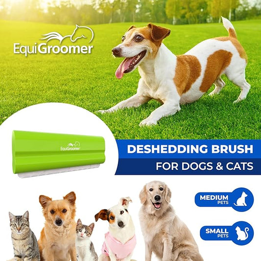 EasyGroomer Deshedding Brush for Dogs & Cats – Undercoat Grooming Tool for Short & Long Hair, Removes Loose Fur & Dirt, Reduces Shedding for Small & Large Pets, Lime