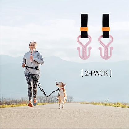 SVD.PET 2PC Dog Poop Bag Holder, Waste Bag Holder, Dog Poop Bag Carrier, Hand Free Holder (Pink)