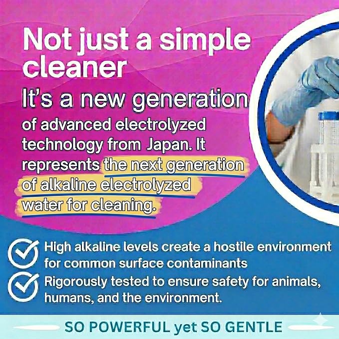 Pet Cleaner & Deodorizer for Dogs & Cats | No-Rinse Electrolyzed Water Formula | Safe for Paws, Coat, Hot Spots & Pet Messes | Fragrance-Free, No Harsh Chemicals | Made in Japan