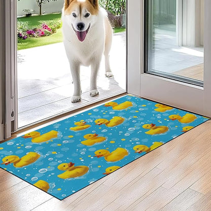 Rubber Duck Skull Indoor Door Mat,Fun and Playful Floor Doormat,17x29.5in,Non Woven Non Slip Rubber Backing Cute Cartoon Rug for Porch Insider,Bedroom,Kitchen,Doormats Gifts,Rv Camper Decor
