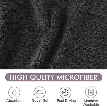 KinHwa Dog Towels Super Absorbent Microfiber Dog Drying Towel for Drying Dogs Soft Pet Bath Towels and Cats with Embroidered Paw Black and Grey 30inch x 50inch