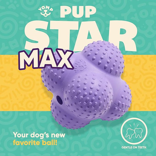 Yomp PupStar MAX Dog Toy – Star-Shaped, Bouncing Ball with Nubbins for Dental Health, Dishwasher Safe, Fun Bounce Path, Made of Non-Toxic, All-Natural Rubber