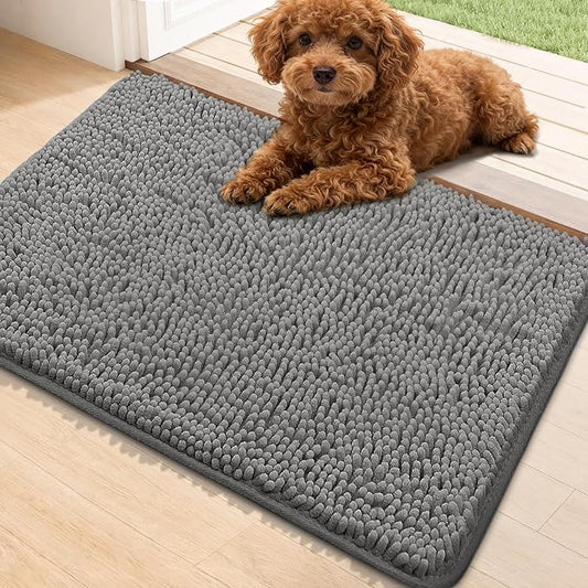 Bcoimo Super Absorbent Dog Door Mat, 30"*20" Anti Slip Mat for Muddy Paws, Pet Rugs for Dirty Paws Washable That Absorbs Moisture and Dirt, for Dog Cage and Pet Resting Carpet