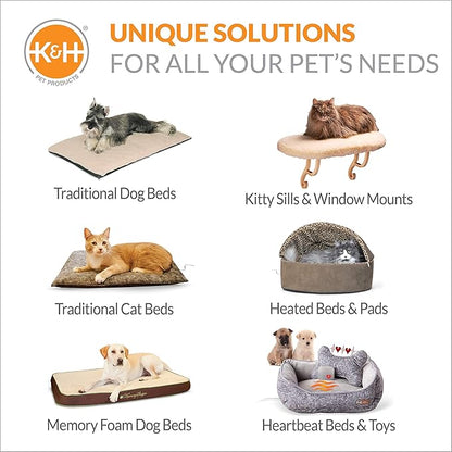 K&H Pet Products Extreme Weather Kitty Pad / Small Lectro-Kennel Outdoor Heated Pad Replacement Cover, Zipper Closure, Soft & Breathable - 18.5 X 12.5in Gray Fleece (Heated Pads Sold Separately)