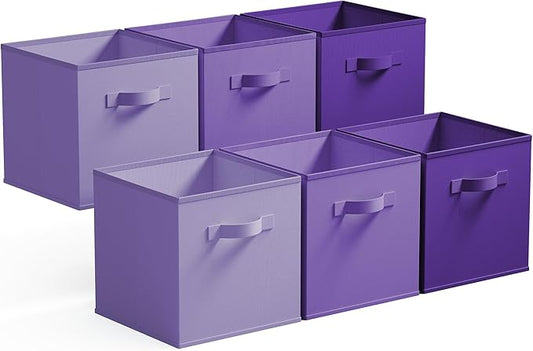 GRANNY SAYS Cube Storage Bins, 13 Inch Cube Storage Organizer, Fabric Storage Bins, Storage Cubes for Shelves, Closet, Purple Gradient, 6-Pack