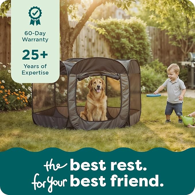 FurHaven Portable Pet Playpen for Dogs & Cats, Foldable, Indoor Kitten Playpen with Mesh Sides, Foldable, Pop Up Travel Dog Pen, X-Large, Green & Pink