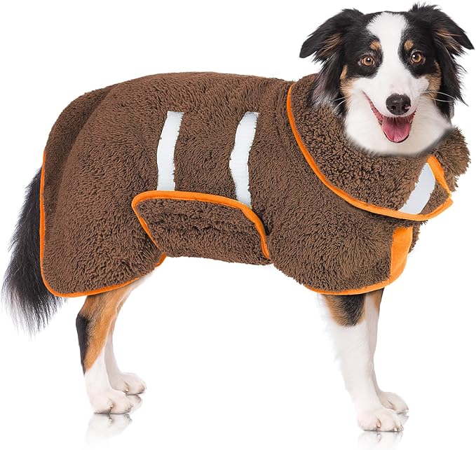 Dog Bathrobe Super Absorbent Dog Towels Large Quick Drying Robes for After Bath Soft Adjustable Warm Keeping Dogs Towel(S-XXL)