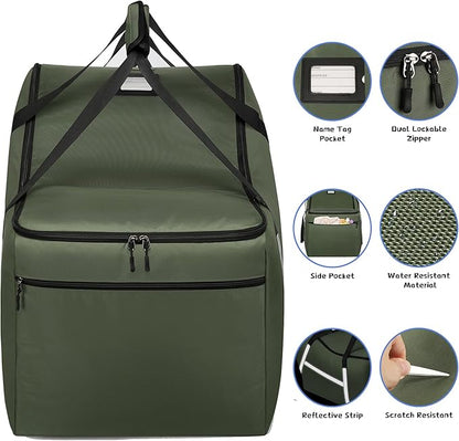 Infant Car Seat Travel Bag for Airplane Compatible with All Nuna Pipa Car Seat and Base,Chicco KeyFit 30 and Base, Padded Car Seat Bags for Air Travel,Car Seat Gate Check Bag with Side Pocket, Green