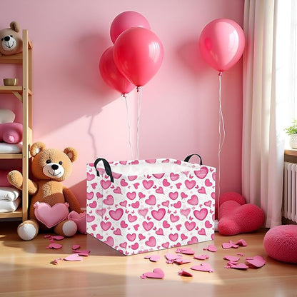 Rectangular Valentines Basket for Women Girls Storage Bin Organizer Box Shelf Room Decor(Butterfly Heart)