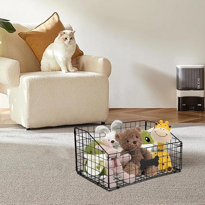 Dog Toy Bin-Dog Toy Basket-Metal Storage Box-Chew-Proof Dog Food Toy Storage Container-Toy Box For Living Room Area-Dog Storage Organizer-For Puppy Leash,Accessories, Blanket Food Storage Container.