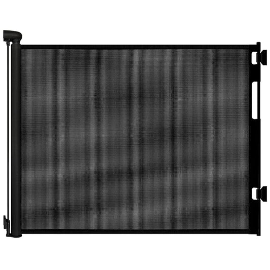 Retractable Baby Gates for Doorways, Mesh Dog Gate for Stairs, Pet Gate Indoor, Extends to 55" Wide 33" Tall, Safety Toddlers Gates for Hallways, Indoor & Outdoor Use, Black