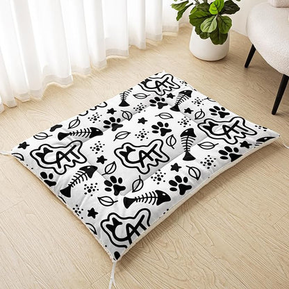 Dog Cat Bed Mat Ultra Soft Fluffy Pet Bed Washable Fashion Dog Crate Beds Comfy Comfy Pet Sleeping Pad Suitable for Pet Raised Bed(42"x32",Cat)